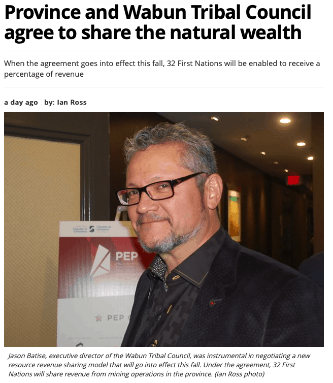 Jason Batise, Executive Director of the Wabun Tribal Council